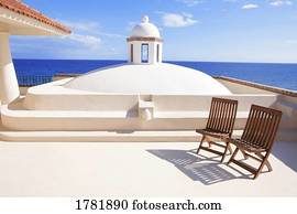 dois, cadeiras, esperando, em, um, paraíso tropical