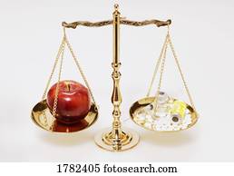 equilíbrio, entre, nutrição, e, medicação