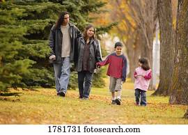 Family walking together