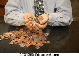 homem negócios, com, mudança