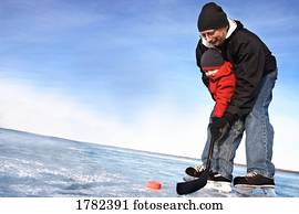 jogando hockey, junto