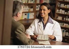 farmacêutico, com, paciente