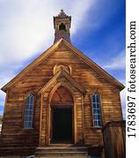 igreja velha, em, bodie fantasma cidade, parque estado corpos