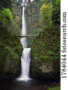 multnomah cai, gorge rio colômbia, spring.