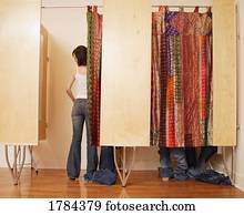 tentar, calças brim, em, mude lugar