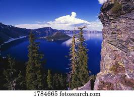 View of Wizard Island at Crater Lake National Park