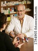 farmacêutico, com, paciente