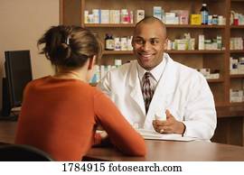 farmacêutico, com, paciente