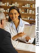 farmacêutico, dar, paciente, conselho médico