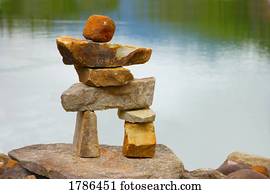 Rocks stacked to form a figure