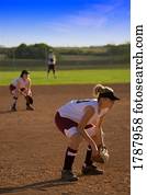 basebol, outfielders, posição