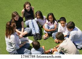 grupo pequeno, de, crianças