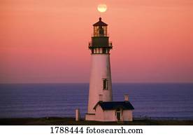 Sunset over lighthouse