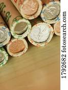 Rolls of Canadian currency