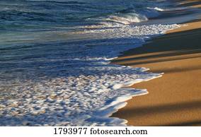 ondas, ligado, um, praia