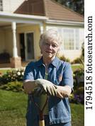 Senior woman gardening