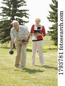 seniores, tocando, esportes