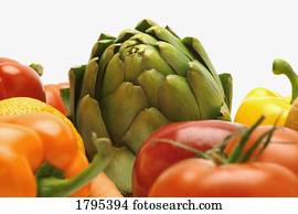 alcachofra, em, um, mescla vegetal