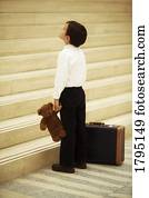 Boy travelling alone