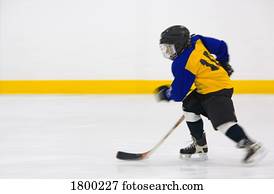 jovem, jogador hóquei