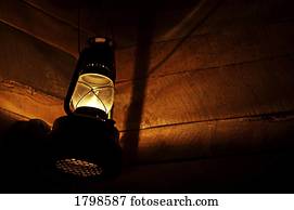 Low angle view of a lit lantern