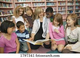 professor, leitura, para, dela, estudantes