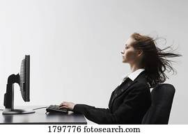 Woman using a computer