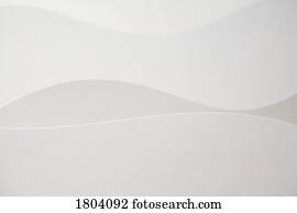 Curved, layered, white 