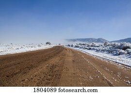 Dirt road in winter