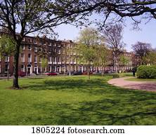 Dublin, Mountjoy Square And Terrace Of Georgian Houses