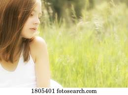 Girl sitting in the park Girl sitting in the park