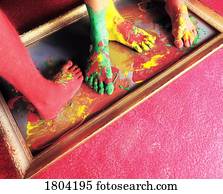 pintado, ligado, um, quadro