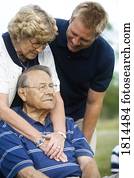 Front view of a happy family