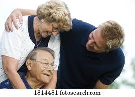 Front view of a happy family