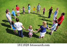 Group holding hands in a circle