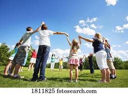 Holding hands in a circle