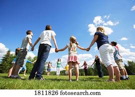 Holding hands in a circle