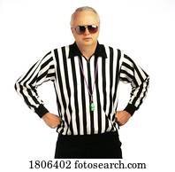 árbitro, óculos sol cansativo