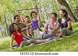 A family in the park A family in the park