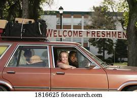 mulher, ir, para, faculdade