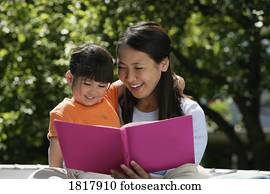 mãe criança, leitura