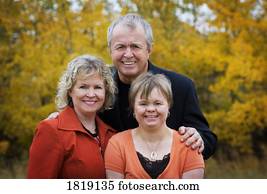 retrato familiar, em, a, outono