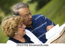 Senior couple reading the Bible Senior couple reading the Bible