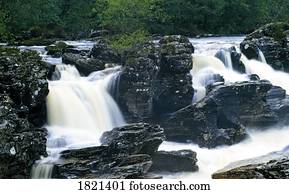 cachoeiras, em, altiplanos, escócia