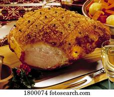 jantar natal, assado, presunto