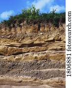 Soil strata on cliff