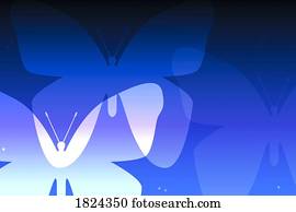 ilustração, de, borboletas