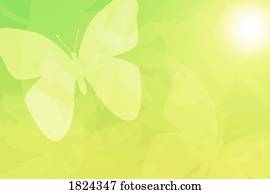 ilustração, de, borboletas