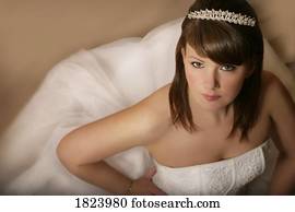 retrato, de, um, noiva