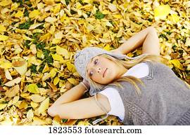 Teenage girl laying down